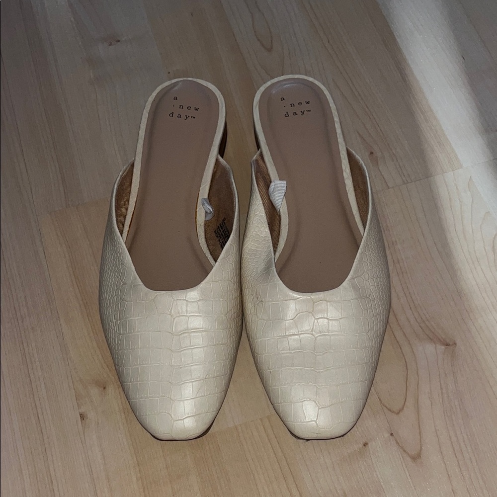 A New Day Women's Textured Cream Mules